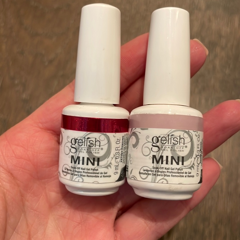 Gelish mini polishes - good gossip and primrose and proper